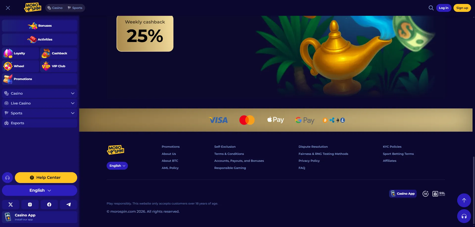 Metodi di pagamento Morospin Casino — deposito e prelievo veloci